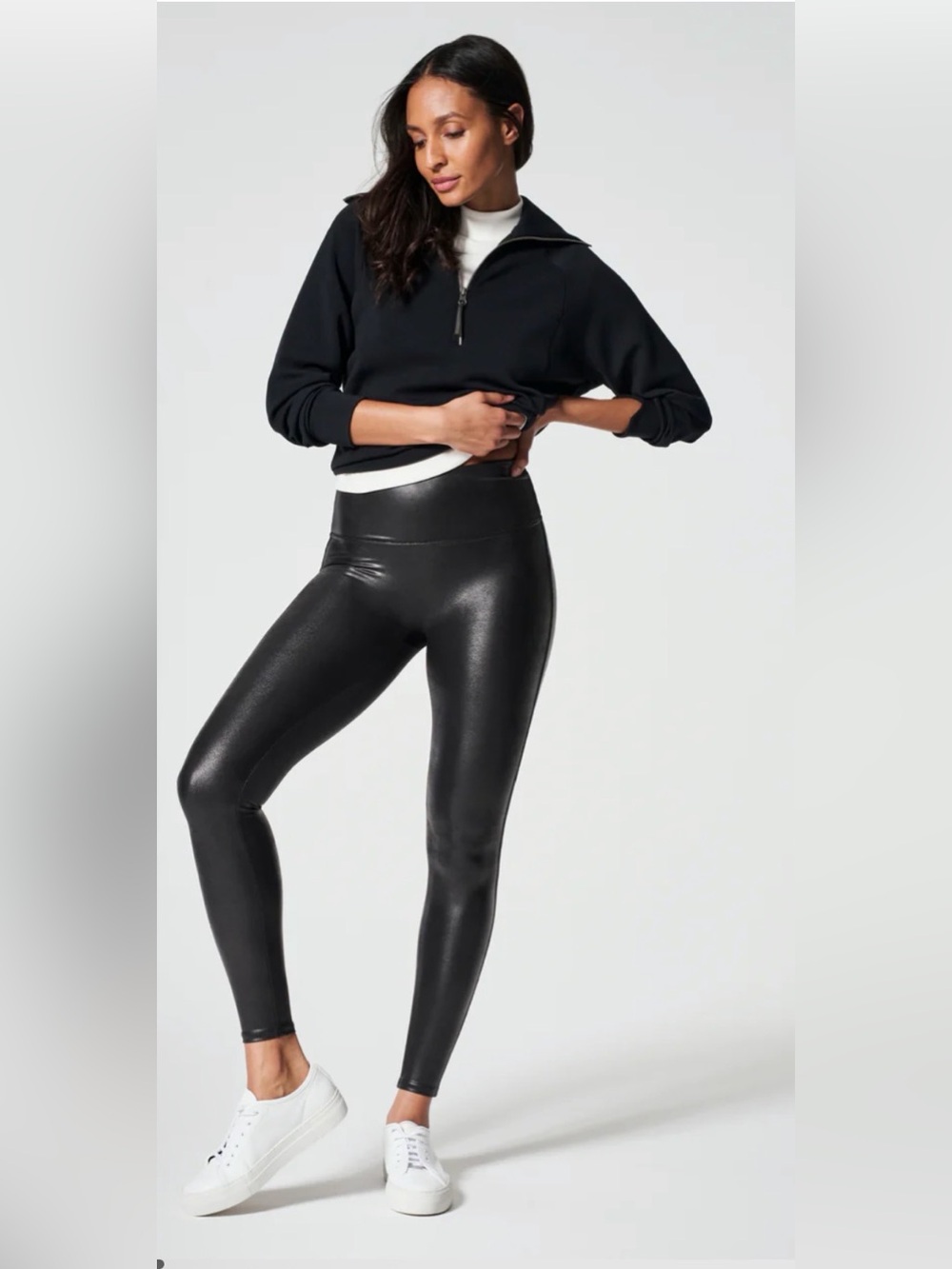 SPANX Faux Leather High-Waist Leggings size XL